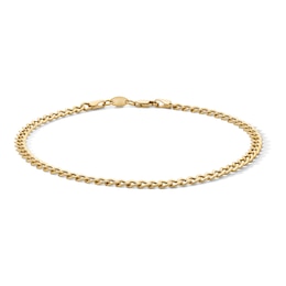 10K Gold Bonded 4.1mm Curb Chain Anklet - 10"