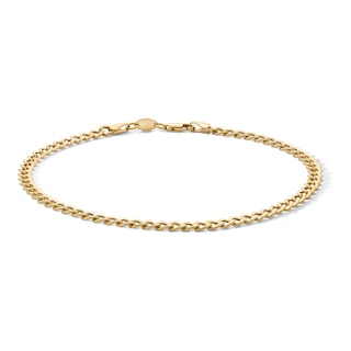 10K Gold Bonded 4.1mm Curb Chain Anklet - 10"