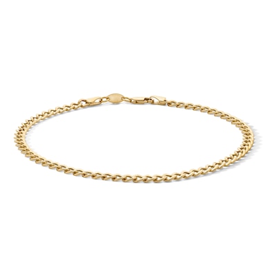 10K Gold Bonded 4.1mm Curb Chain Anklet - 10"