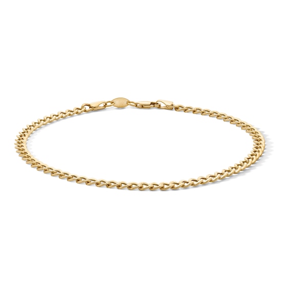 10K Gold Bonded 4.1mm Curb Chain Anklet - 10"