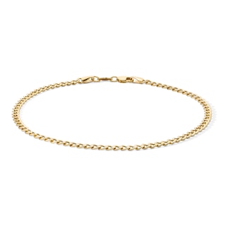 10K Gold Bonded 3.3mm Curb Chain Anklet - 10"