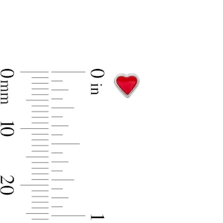 Child’s Solid Sterling Silver Red Enamel Heart Stud Earrings