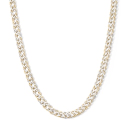 10K Two-Tone Gold Bonded 5mm Rambo Curb Chain - 22"