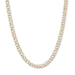 10K Two-Tone Gold Bonded 5mm Rambo Curb Chain - 22"