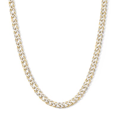 10K Two-Tone Gold Bonded 5mm Rambo Curb Chain - 22"