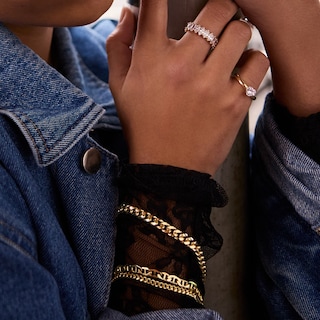 10K Gold Bonded 6.5mm Cuban Curb Chain Bracelet - 7.25"