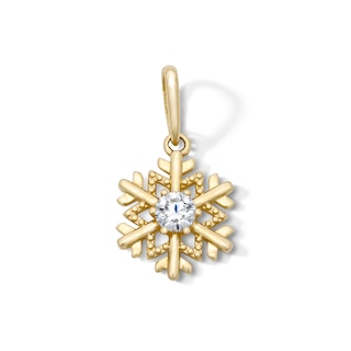 14K Gold Plated CZ Snowflake Charm