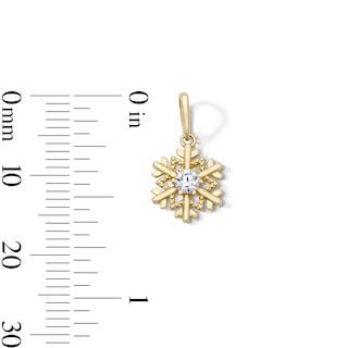 14K Gold Plated CZ Snowflake Charm