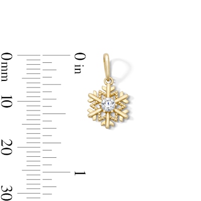 14K Gold Plated CZ Snowflake Charm