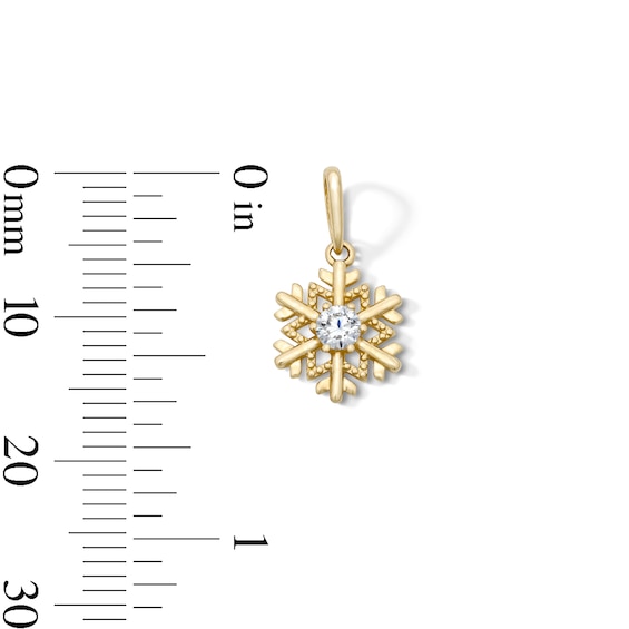 14K Gold Plated CZ Snowflake Charm