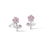 Thumbnail Image 1 of Child’s Solid Sterling Silver CZ Pink Flower Stud Earrings