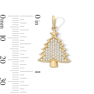 14K Gold Plated CZ Christmas Tree Charm