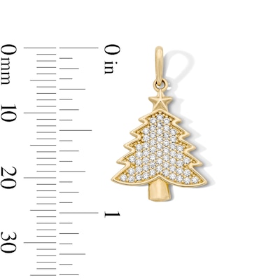 14K Gold Plated CZ Christmas Tree Charm