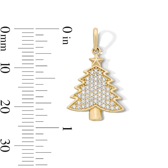14K Gold Plated CZ Christmas Tree Charm