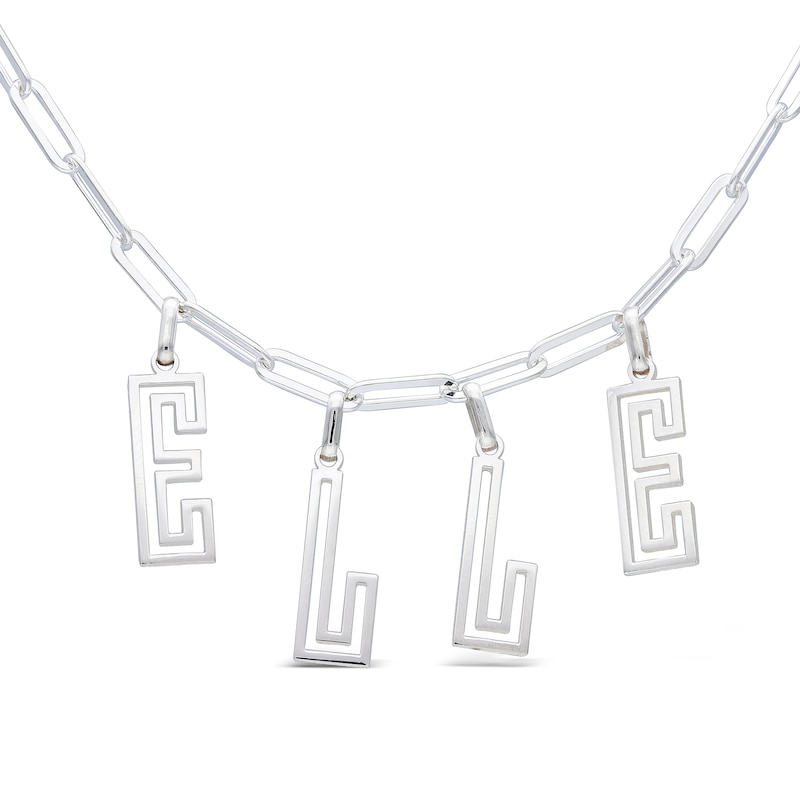 Main Image 1 of Sterling Silver Name Paper Clip Chain Necklace – 16″