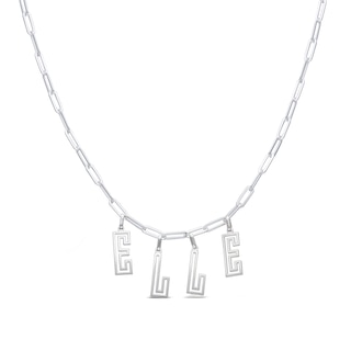 Sterling Silver Name Paper Clip Chain Necklace – 16″