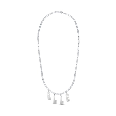 Sterling Silver Name Paper Clip Chain Necklace – 16″