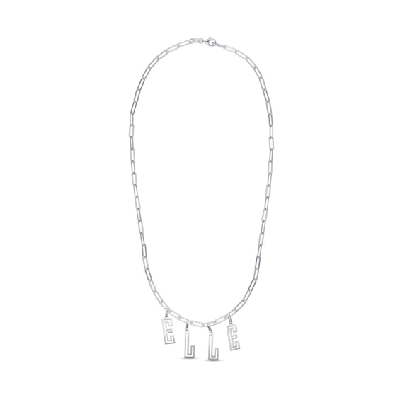 Sterling Silver Name Paper Clip Chain Necklace – 16″