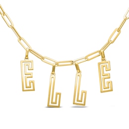 14K Gold Plated Name Paper Clip Chain Necklace – 16″