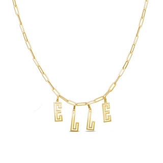 14K Gold Plated Name Paper Clip Chain Necklace – 16″