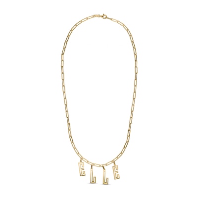 14K Gold Plated Name Paper Clip Chain Necklace – 16″