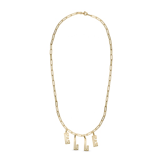 14K Gold Plated Name Paper Clip Chain Necklace – 16″