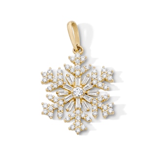 14K Gold Plated CZ Snowflake Charm