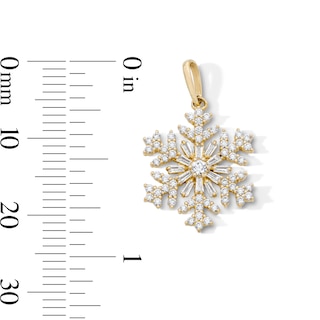 14K Gold Plated CZ Snowflake Charm