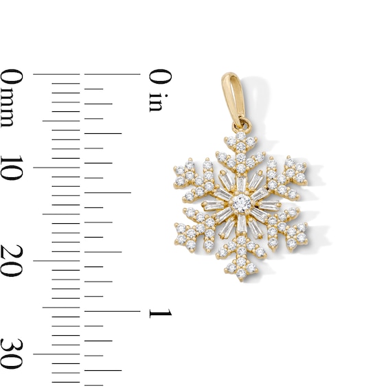 14K Gold Plated CZ Snowflake Charm