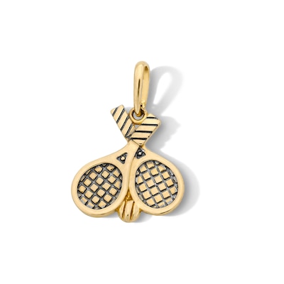 14K Gold Plated Tennis Rackets Charm