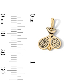 14K Gold Plated Tennis Rackets Charm