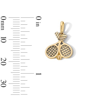 14K Gold Plated Tennis Rackets Charm