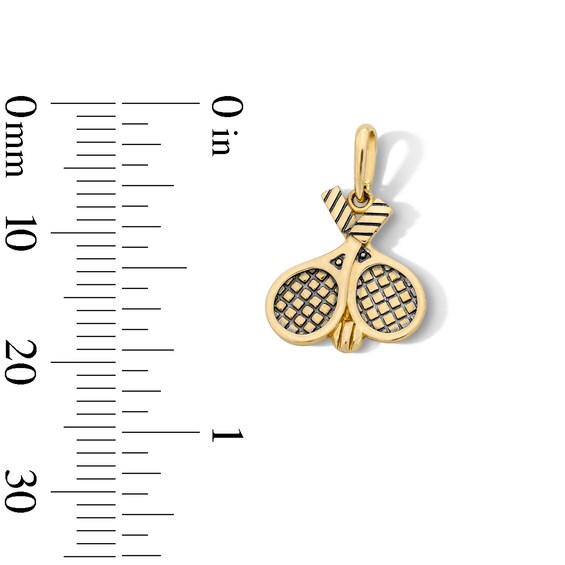 14K Gold Plated Tennis Rackets Charm