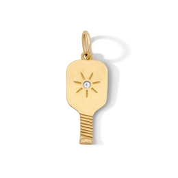 14K Gold Plated Sun Pickleball Paddle Two-Tone Charm