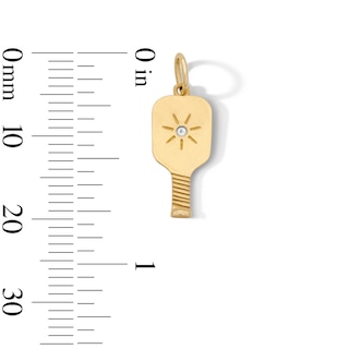 14K Gold Plated Sun Pickleball Paddle Two-Tone Charm