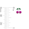 Thumbnail Image 2 of Child’s Solid Sterling Silver Pink Crystal and Resin Cherry Stud Earrings