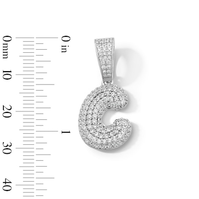 Solid Sterling Silver CZ Bubble Initial “C" Charm