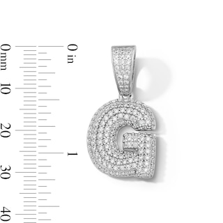 Solid Sterling Silver CZ Bubble Initial “G" Charm