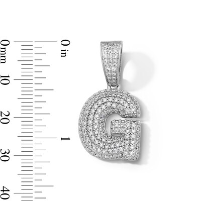 Solid Sterling Silver CZ Bubble Initial “G" Charm