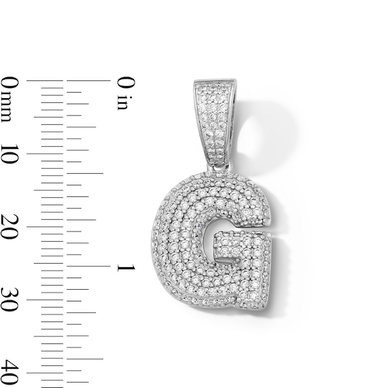Solid Sterling Silver CZ Bubble Initial “G" Charm