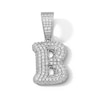 Thumbnail Image 1 of Solid Sterling Silver CZ Bubble Initial “B” Charm