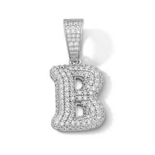 Solid Sterling Silver CZ Bubble Initial “B” Charm