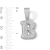 Thumbnail Image 2 of Solid Sterling Silver CZ Bubble Initial “B” Charm