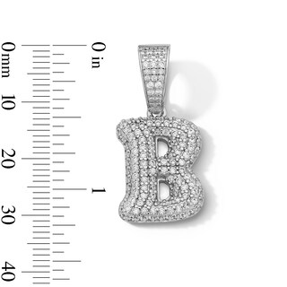 Solid Sterling Silver CZ Bubble Initial “B” Charm