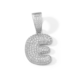 Solid Sterling Silver CZ Bubble Initial “E” Charm