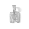 Thumbnail Image 1 of Solid Sterling Silver CZ Bubble Initial “N” Charm