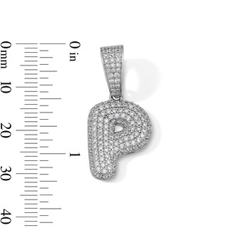 Solid Sterling Silver CZ Bubble Initial “P” Charm
