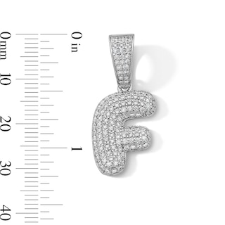 Solid Sterling Silver CZ Bubble Initial “F” Charm