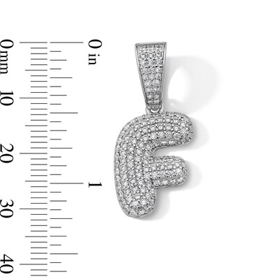 Solid Sterling Silver CZ Bubble Initial “F” Charm