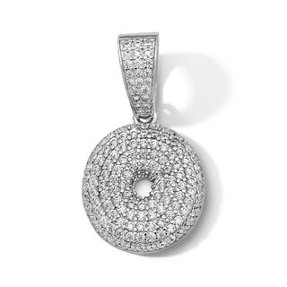 Solid Sterling Silver CZ Bubble Initial “O” Charm